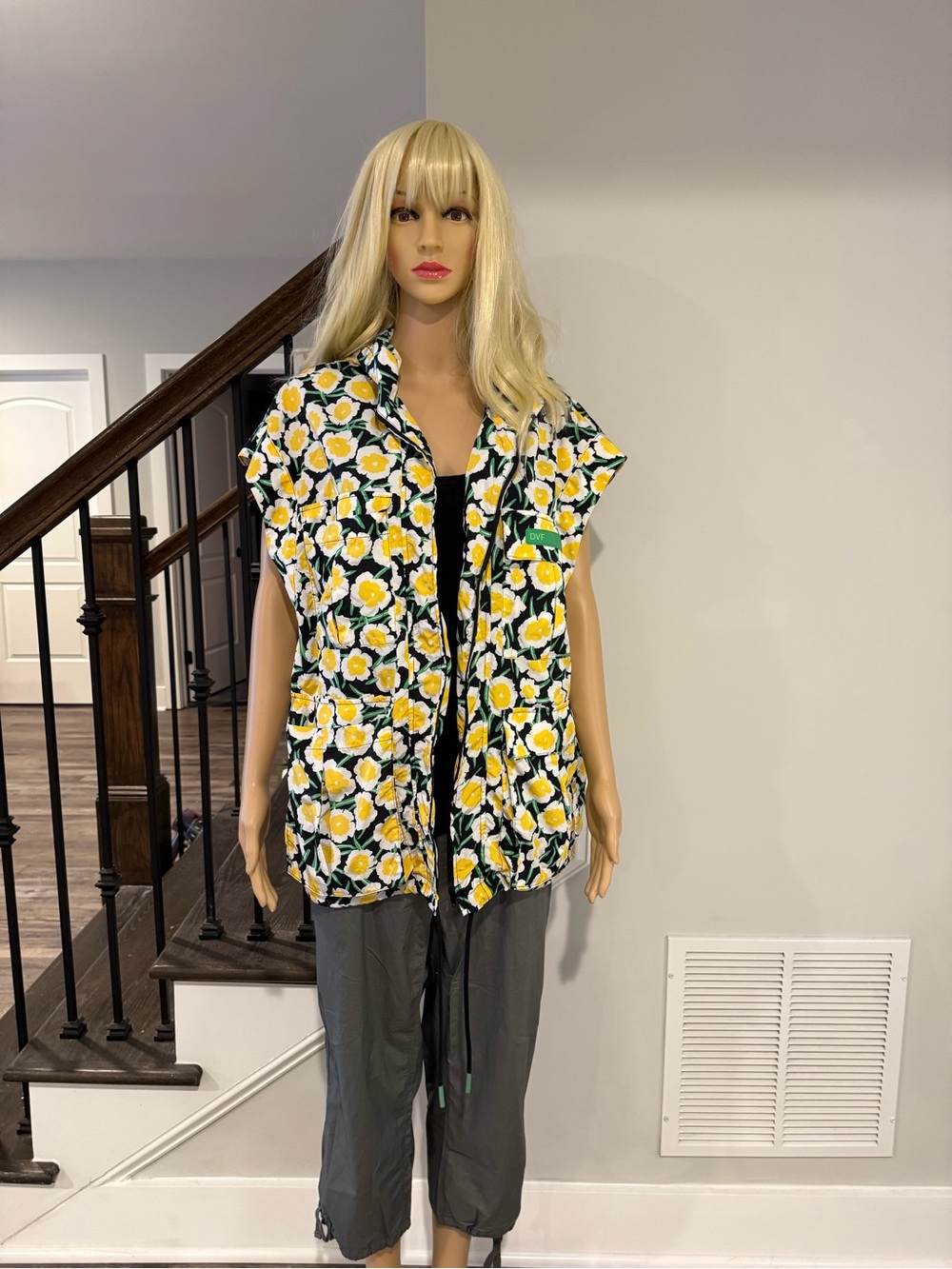 DVF for Target Yellow Floral Zip-Front Vest